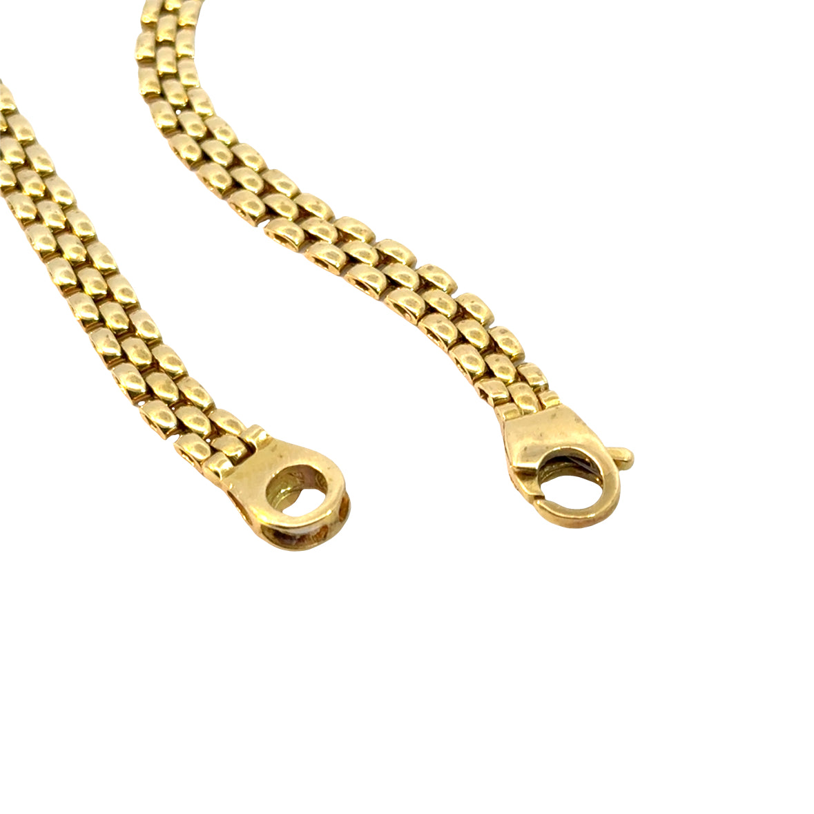 Vintage     18K Yellow Gold Sapphire Diamond Necklace – Flexible Link Chain