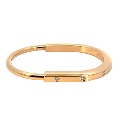 Tiffany & Co. 18K Rose Gold Diamond Bar Bangle Bracelet – Italy
