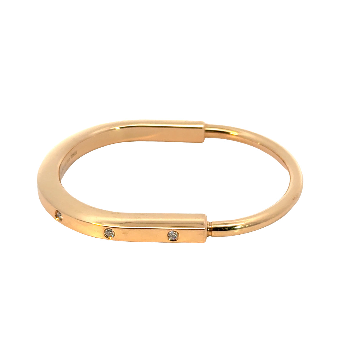 Tiffany & Co. 18K Rose Gold Diamond Bar Bangle Bracelet – Italy