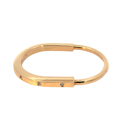 Tiffany & Co. 18K Rose Gold Diamond Bar Bangle Bracelet – Italy