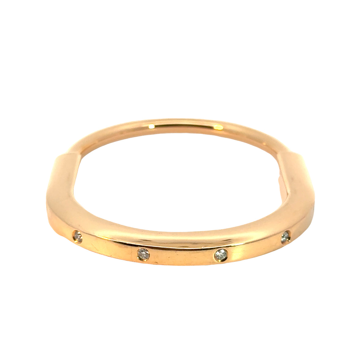 Tiffany & Co. 18K Rose Gold Diamond Bar Bangle Bracelet – Italy