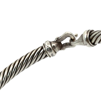 David Yurman Diamond Buckle Classic Cable Bracelet Sterling Silver 7” 5mm