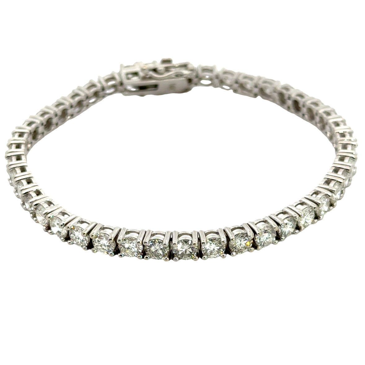 Classic 14K White Gold Lab Grown Diamond Tennis Bracelet Estate Jewelry