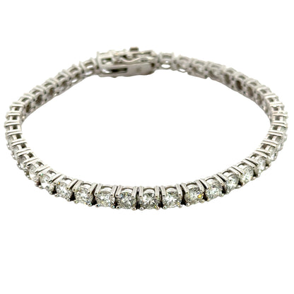 Classic 14K White Gold Lab Grown Diamond Tennis Bracelet Estate Jewelry