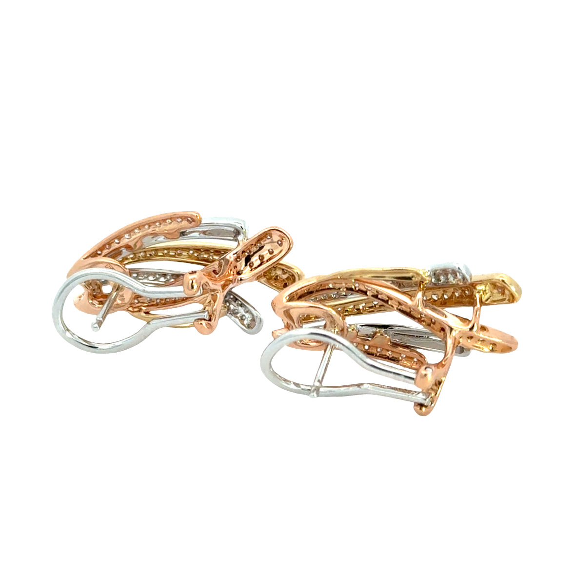 EFFY 14K Tri-Color Gold Diamond Ribbon Pendant & Earrings Set