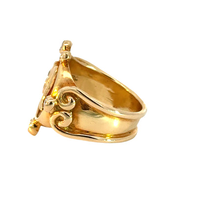 18K Yellow Gold Diamond Initial “M” Ring