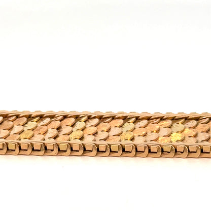 Vintage 1950s Retro 18K Rose Gold Articulated Scale Bracelet