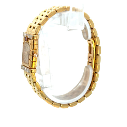 Van Cleef & Arpels 18K Yellow Gold Diamond & Ruby Bracelet Watch