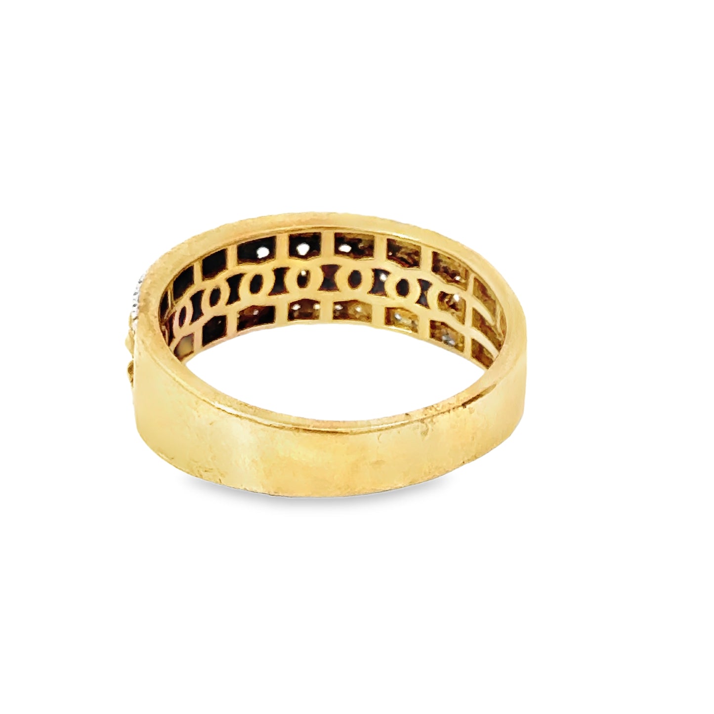 Chain Link Yellow Gold & Diamond Men’s Ring