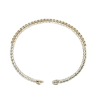 18K White Gold Citrine & Hearts Flex Bangle