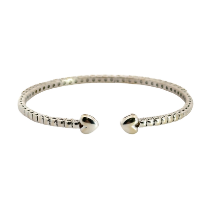 18K White Gold Citrine & Hearts Flex Bangle