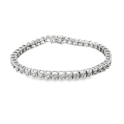 Elegant 14K White Gold & Diamond Bracelet