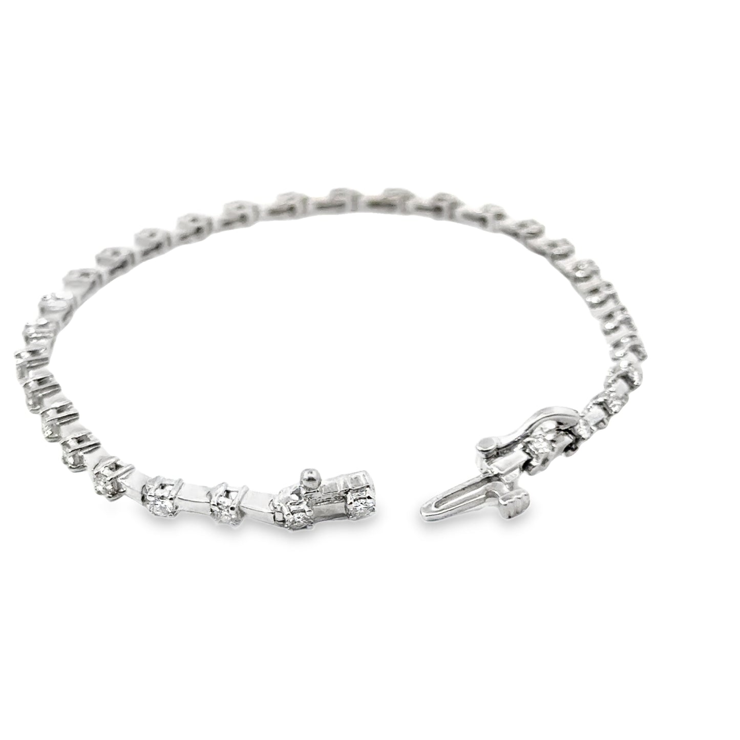 Classic 14K White Gold & Diamond Bracelet