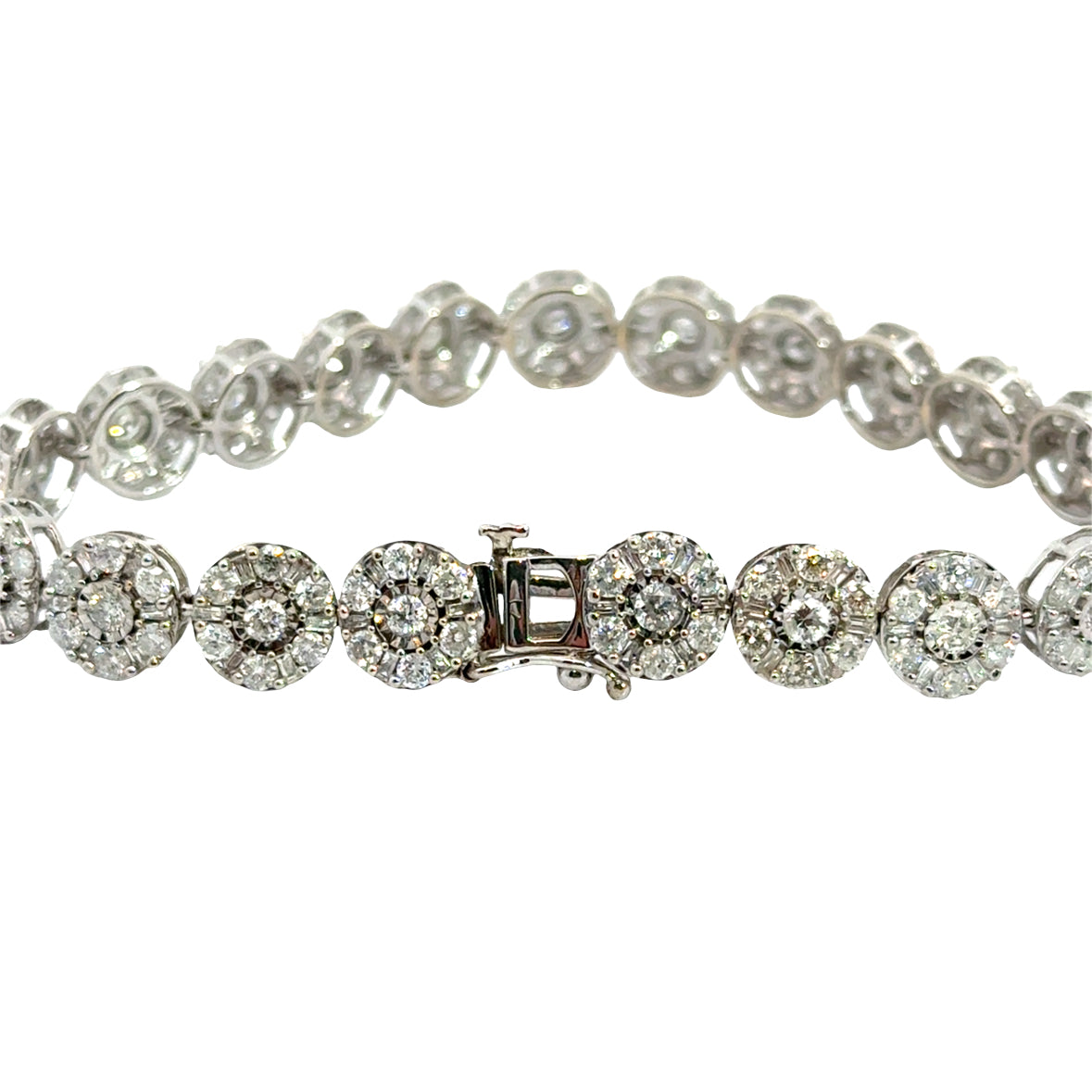 Diamond Cluster Circle Tennis Bracelet