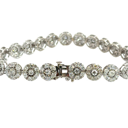 Diamond Cluster Circle Tennis Bracelet