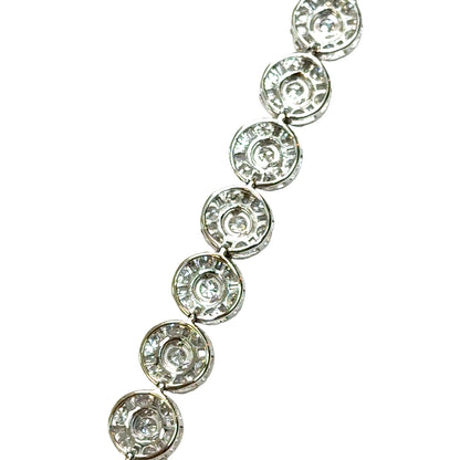 Diamond Cluster Circle Tennis Bracelet