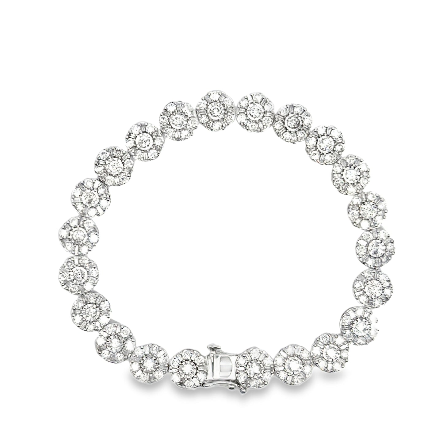 Diamond Cluster Circle Tennis Bracelet