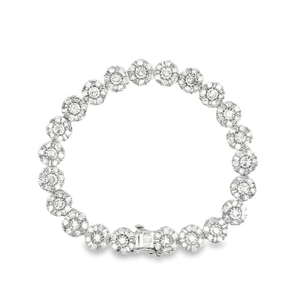 Diamond Cluster Circle Tennis Bracelet