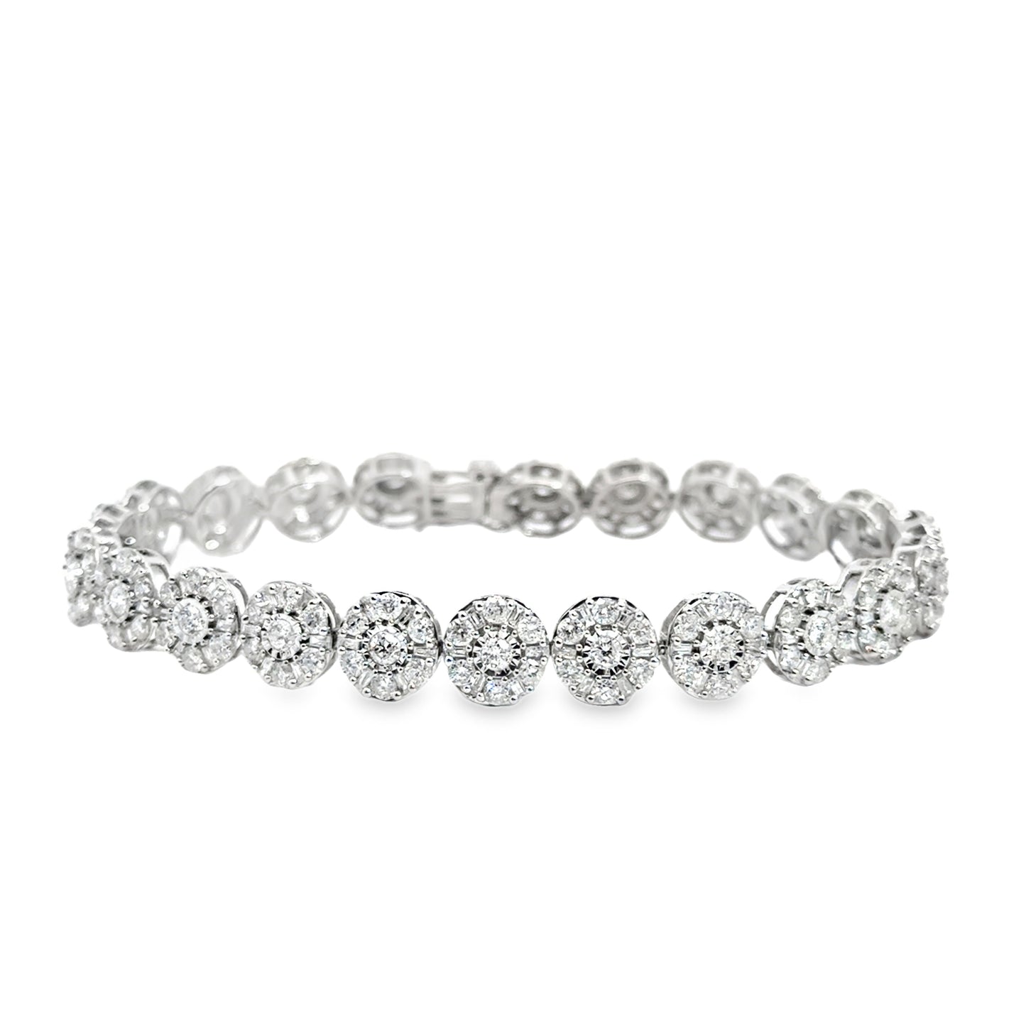 Diamond Cluster Circle Tennis Bracelet