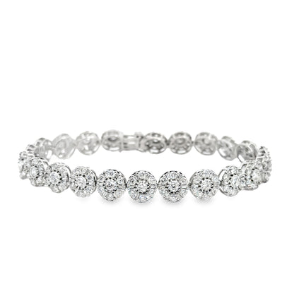 Diamond Cluster Circle Tennis Bracelet