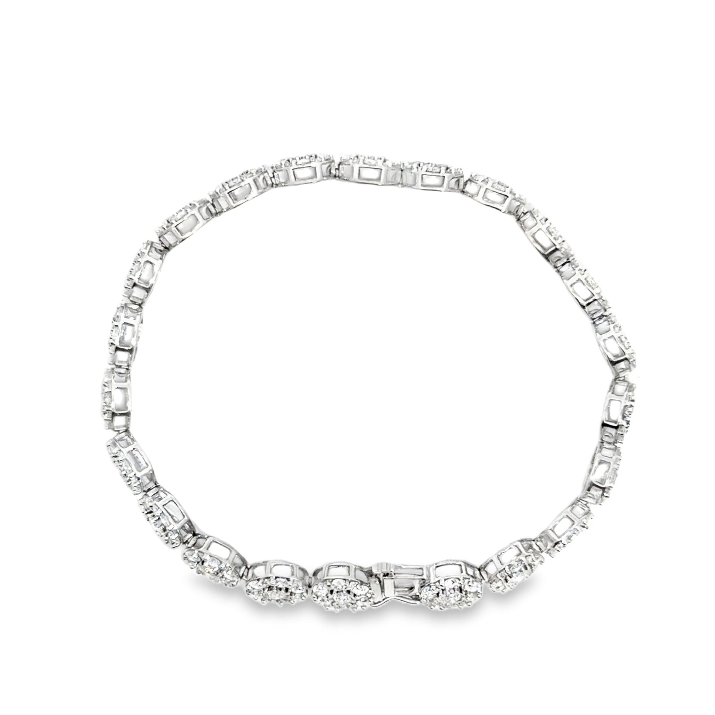 Diamond Cluster Circle Tennis Bracelet