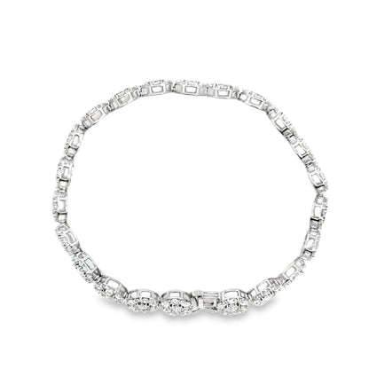 Diamond Cluster Circle Tennis Bracelet