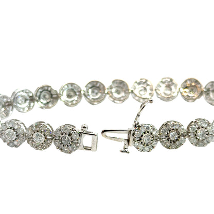 Diamond Cluster Circle Tennis Bracelet