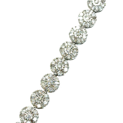 Diamond Cluster Circle Tennis Bracelet