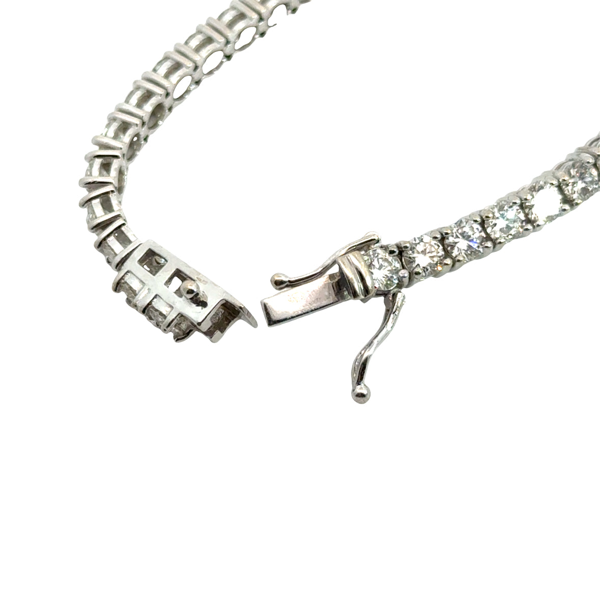 Classic 14K White Gold Lab Grown Diamond Tennis Bracelet Estate Jewelry