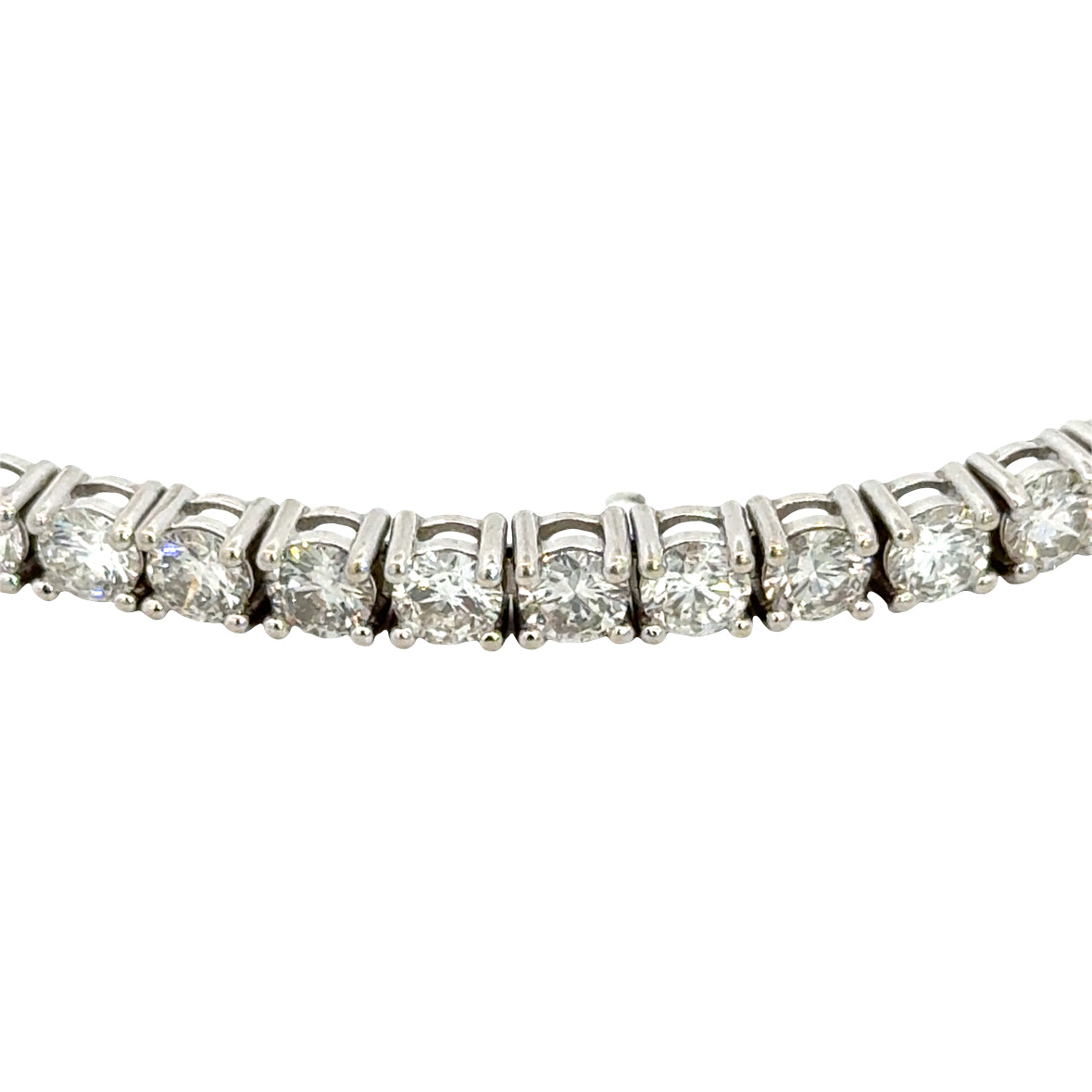 Classic 14K White Gold Lab Grown Diamond Tennis Bracelet Estate Jewelry