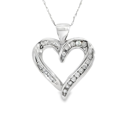 Lovely White Gold Heart Pendant