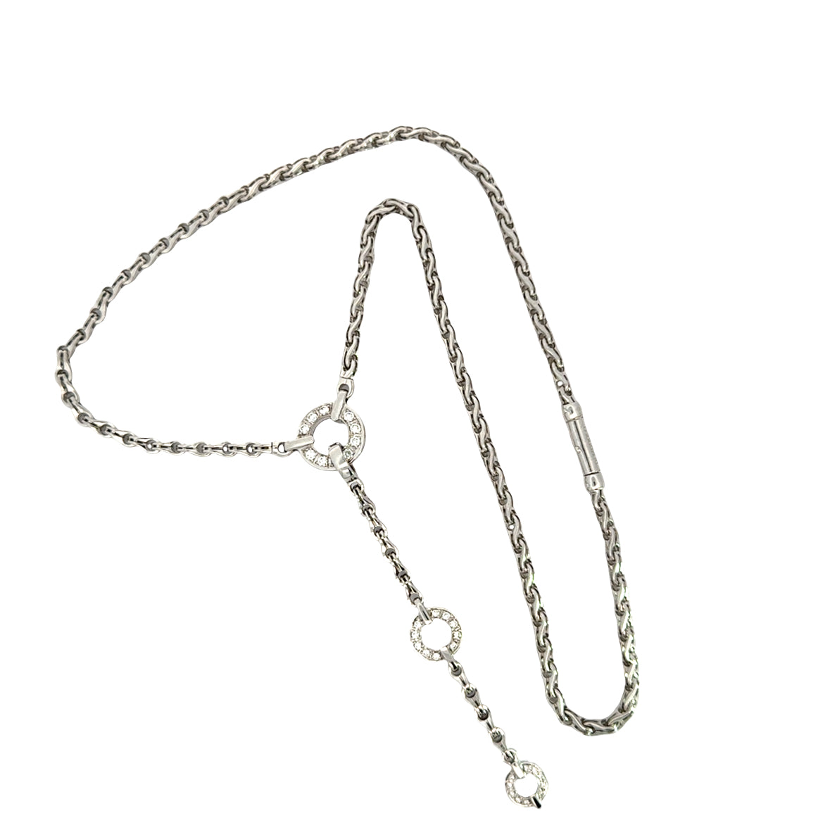 Di Modolo Diamond Lariat Necklace in 18K White Gold