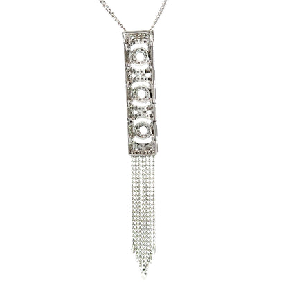Diamond Tassel Pendant Necklace in 14K White Gold