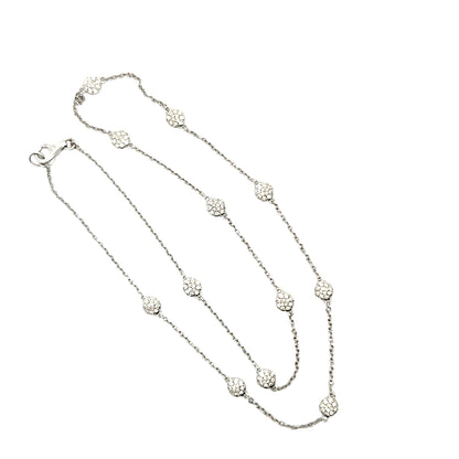 Ippolita 18K White Gold Diamond Station Necklace – 18”