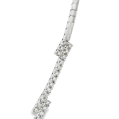 Diamond Fringe Drop Necklace 18K White Gold