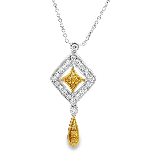 Lovely 14K Two-Tone Diamond Pendant