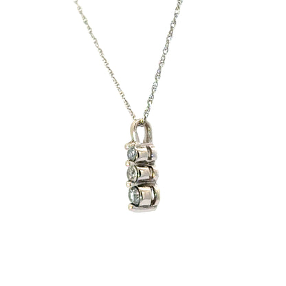 Elegant White Gold Three-Diamond Pendant
