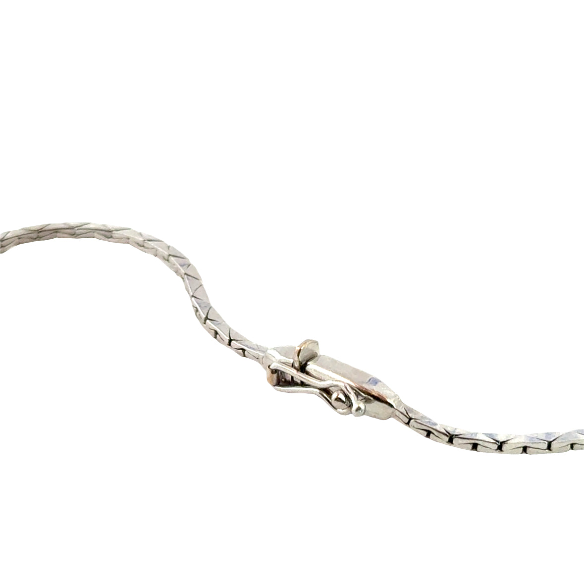 Floral Sapphire & Diamond Ribbon Necklace in 18K White Gold