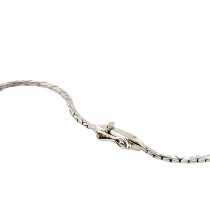 Floral Sapphire & Diamond Ribbon Necklace in 18K White Gold