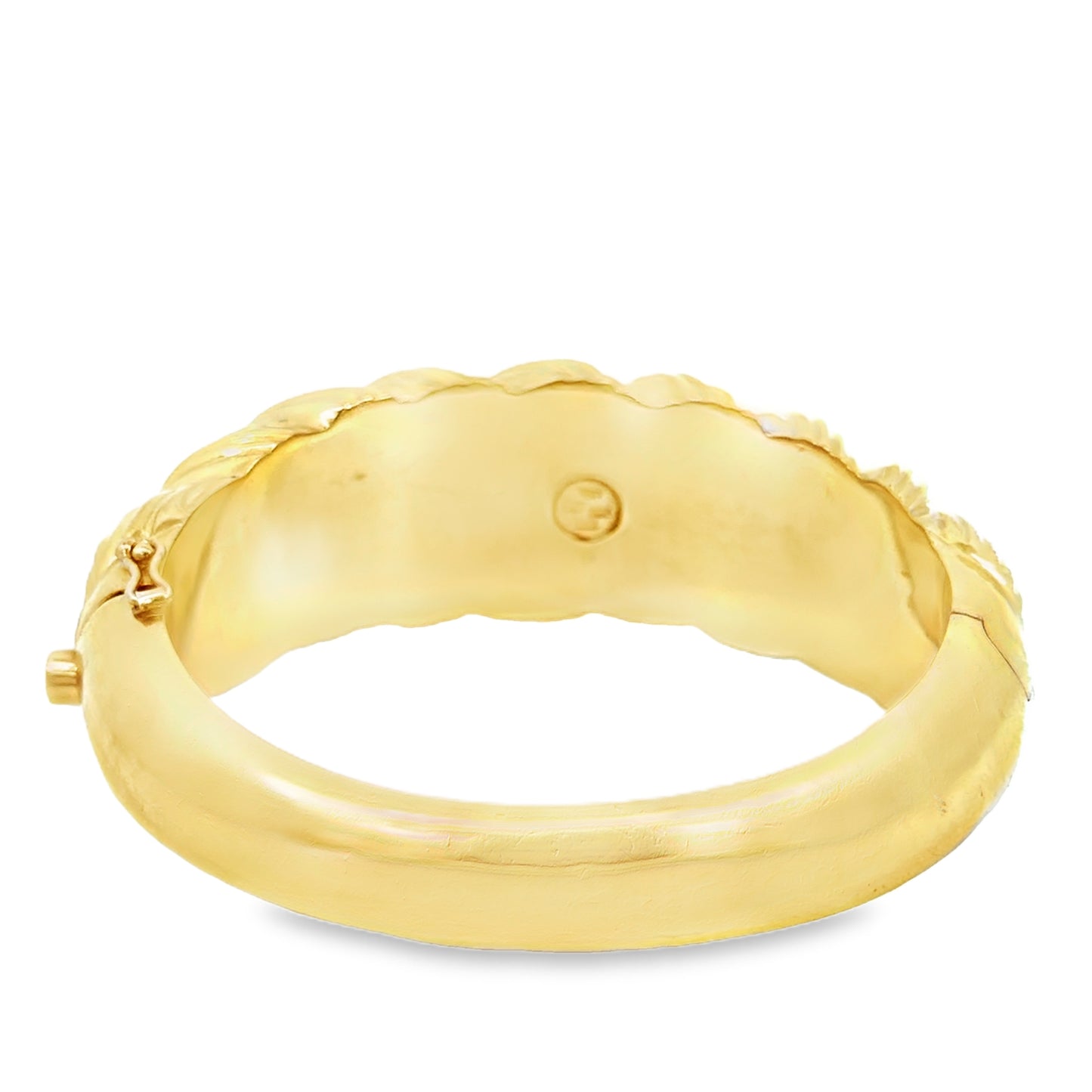 Bold 18K Yellow Gold Woven Bangle Bracelet, Made in Italy
