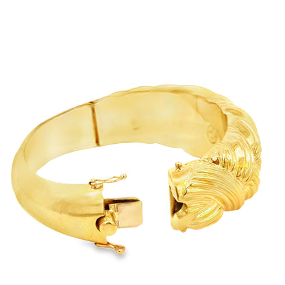 Bold 18K Yellow Gold Woven Bangle Bracelet, Made in Italy