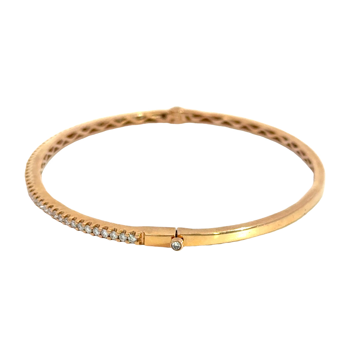 18K Yellow Gold Diamond Bangle Bracelet by Mayors