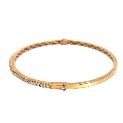 18K Yellow Gold Diamond Bangle Bracelet by Mayors