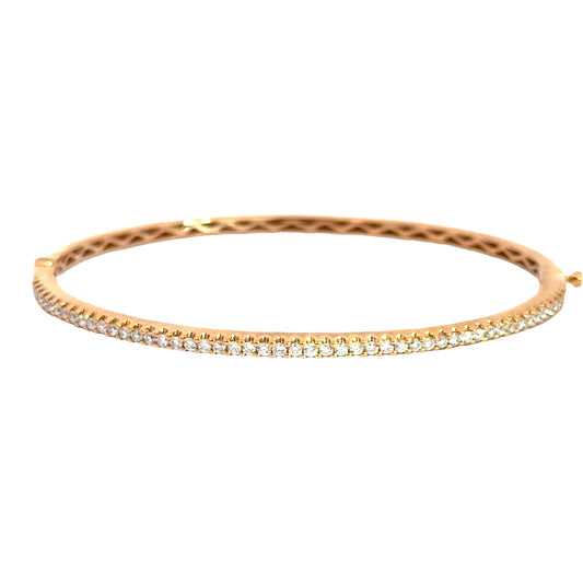 18K Yellow Gold Diamond Bangle Bracelet by Mayors