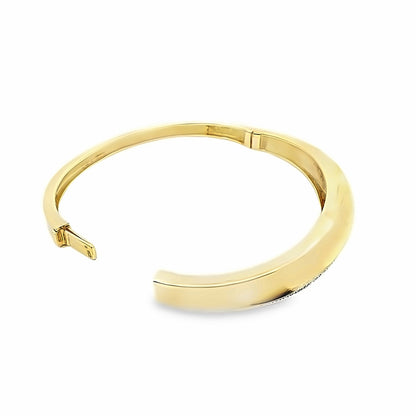 Elegant 14K Yellow Gold & Diamond Bangle