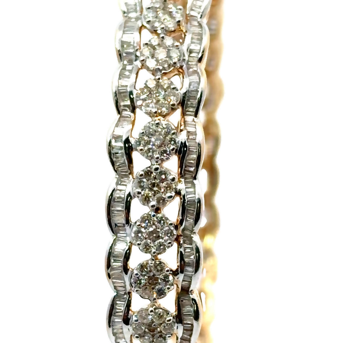 Exquisite 14K Two-Tone & Diamond Bangle