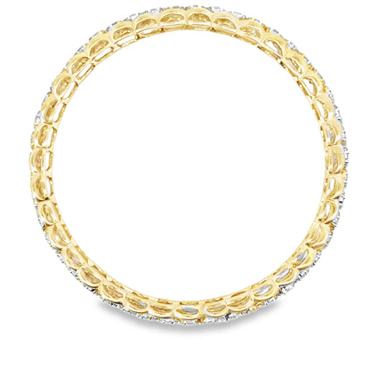 Exquisite 14K Two-Tone & Diamond Bangle