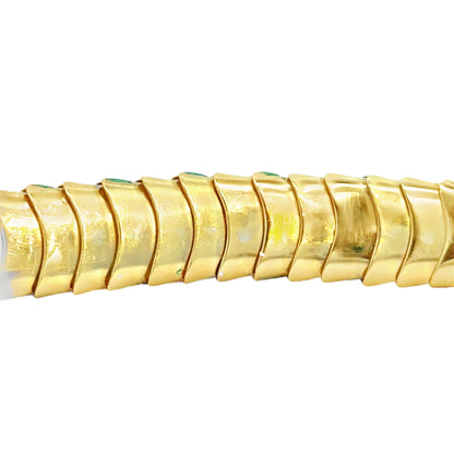 Retro 18K Yellow Gold Bracelet with Green Enamel – 1950s