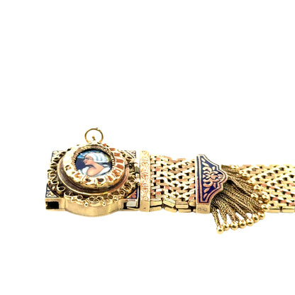 Antique Art Deco Convertible 14K Yellow Gold Enamel Watch | Bracelet, Pendant & Brooch