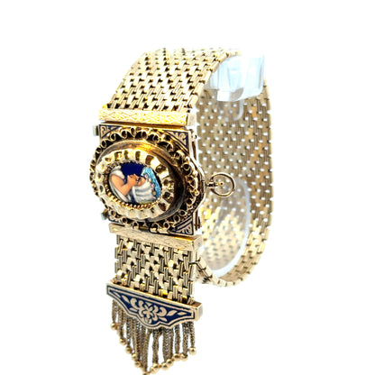 Antique Art Deco Convertible 14K Yellow Gold Enamel Watch | Bracelet, Pendant & Brooch